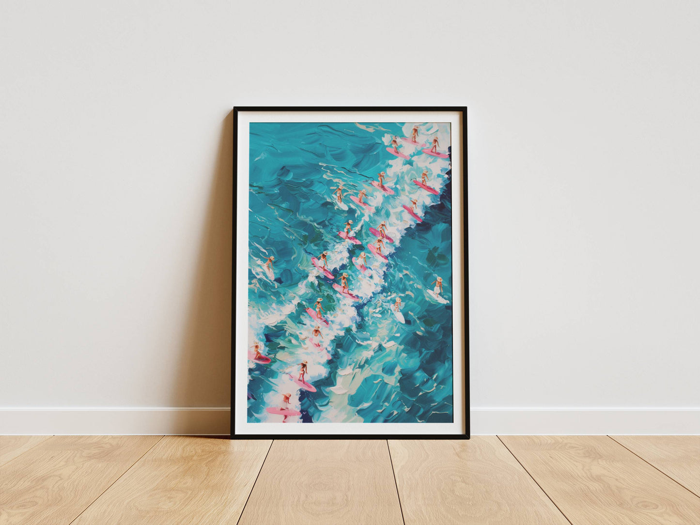 Affiche Trendy Vagues Turquoise Abstraites – Énergie de l’Océan et Art Contemporain | Poster sur Papier Mat