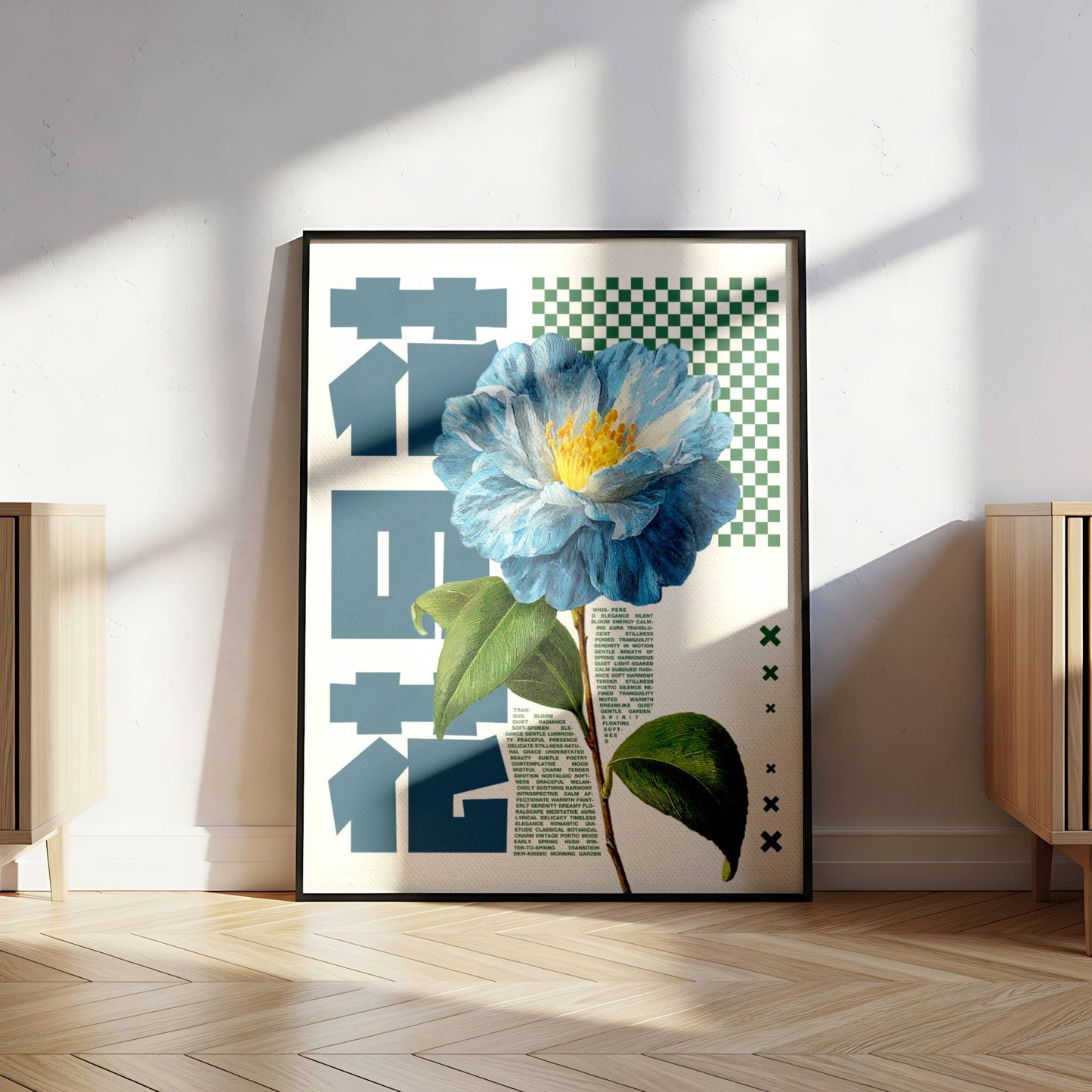Affiche Fleur Bleue Japonaise – Art mural vintage contemporain
