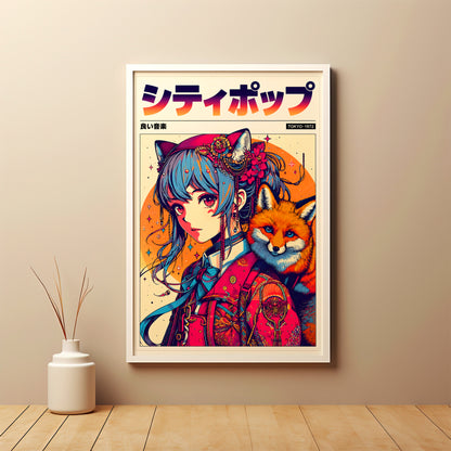 Fox Guardian Anime Print | Japanese Fantasy Poster
