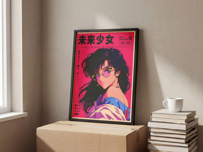 Affiche Anime Fashion | Japanese City Pop Girl & Y2K
