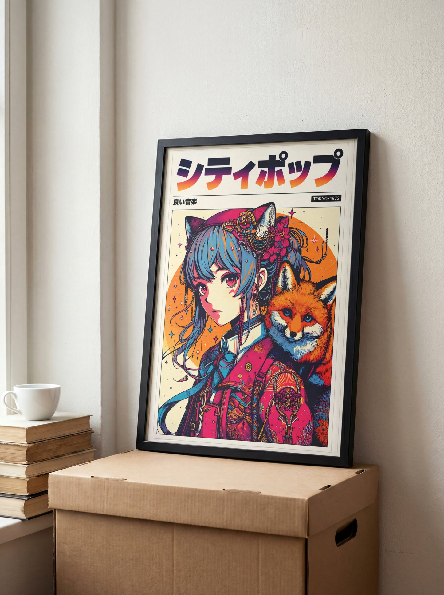 Fox Guardian Anime Print | Japanese Fantasy Poster