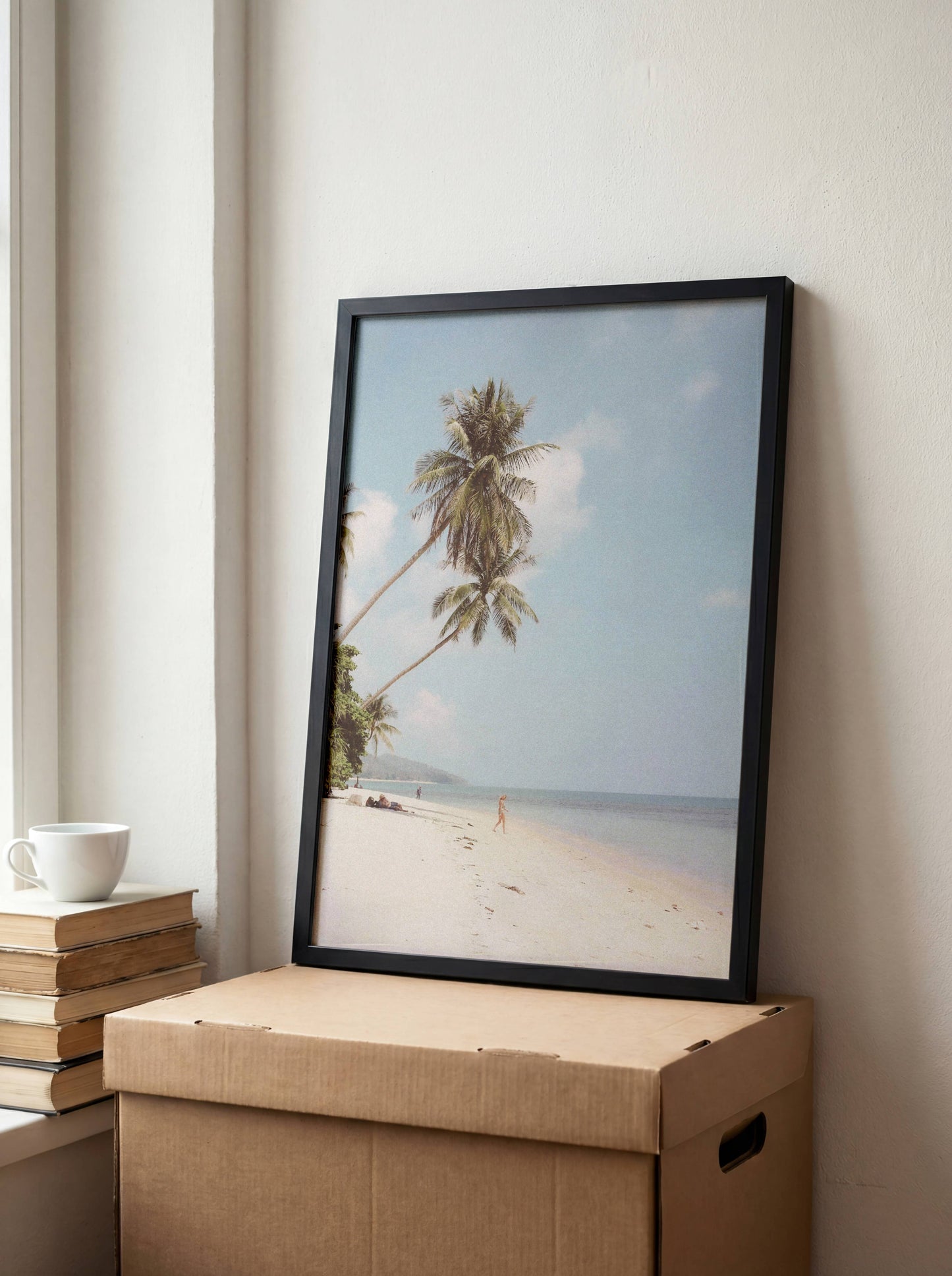 Affiche Plage Tropicale et Palmiers – Évasion Balnéaire Minimaliste | Poster sur Papier Mat