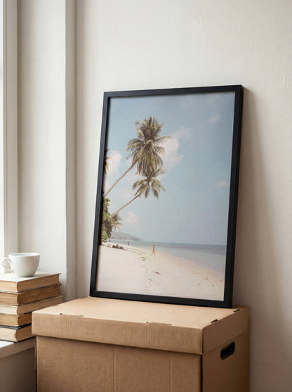 Affiche Plage Tropicale et Palmiers – Évasion Balnéaire Minimaliste | Poster sur Papier Mat