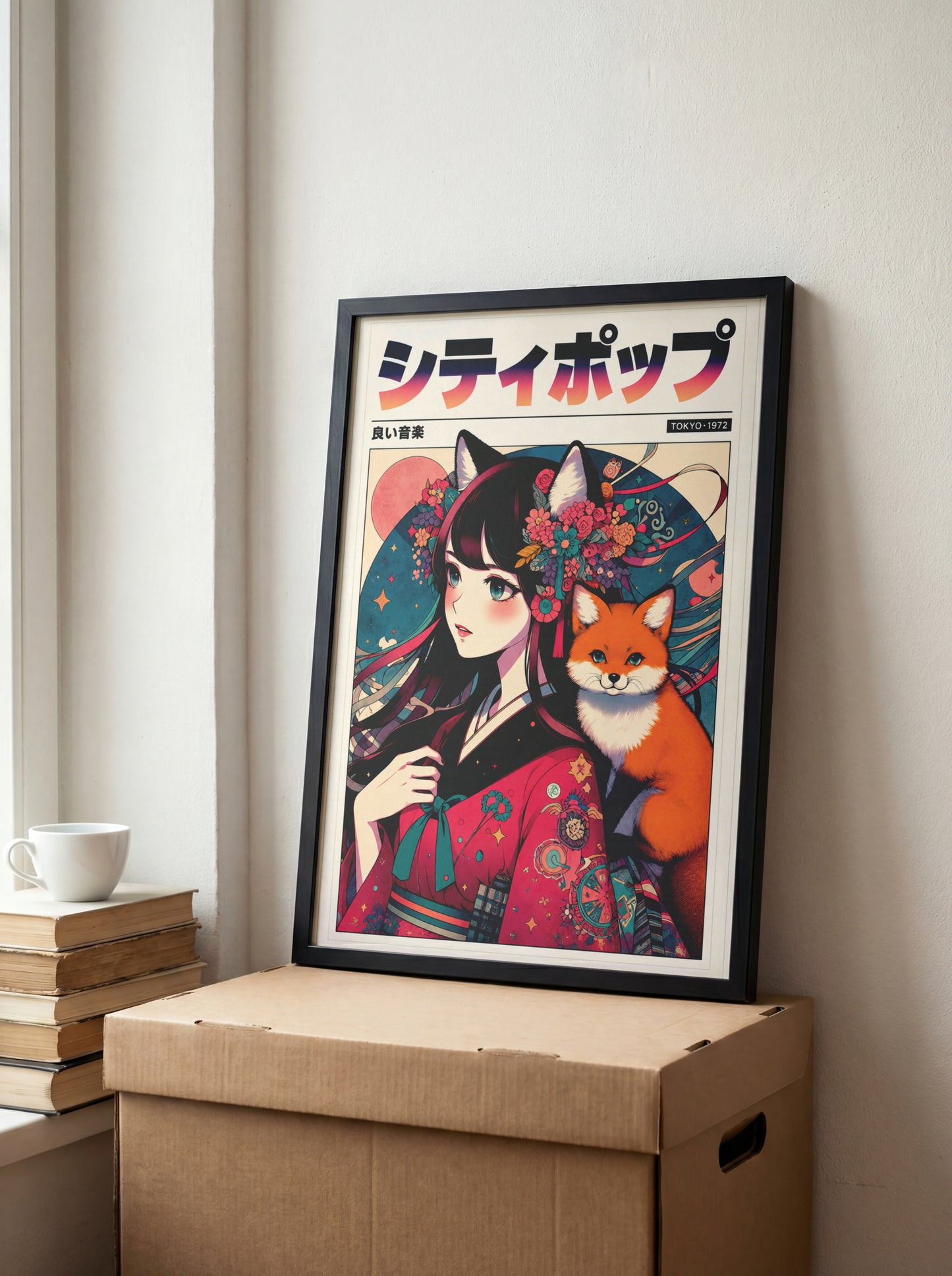 Retro Anime Fox Poster | Japanese Manga Wall Art