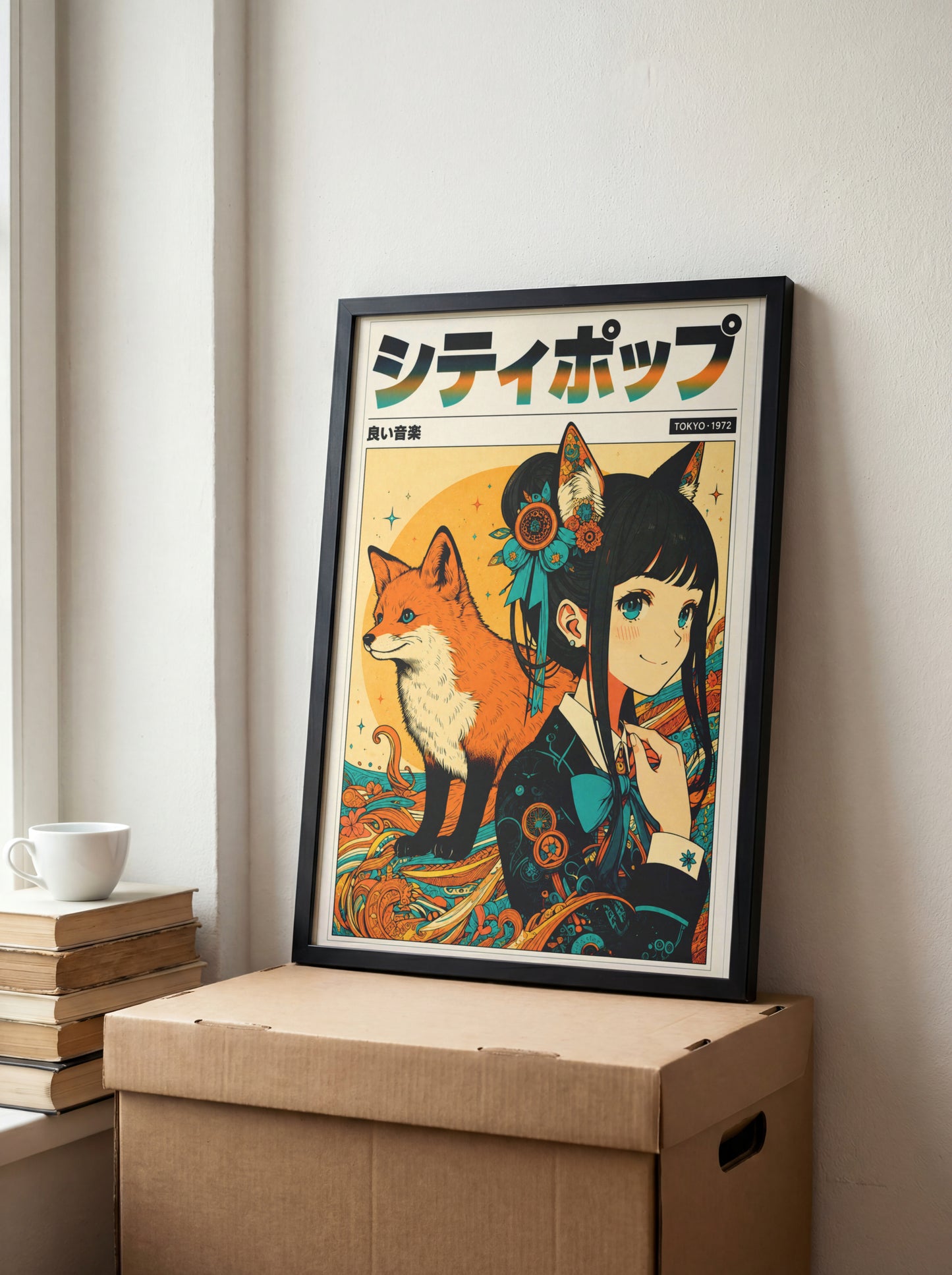 Sakura Fox Spirit Poster | Anime Inspired Wall Decor