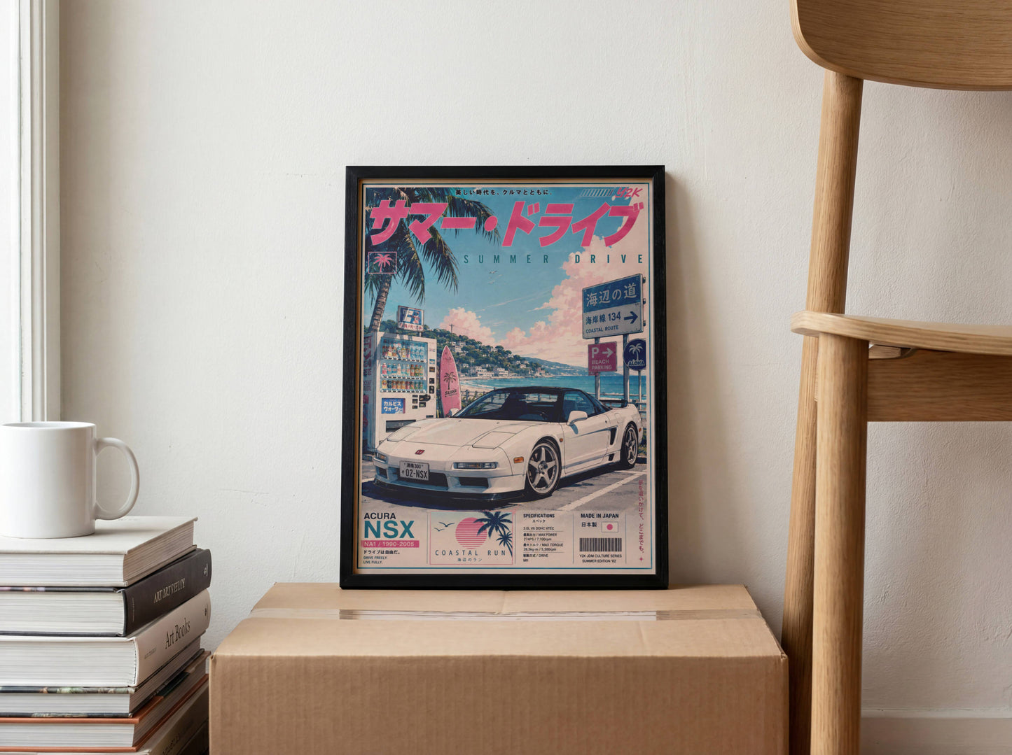Acura NSX Sakura Drive Poster Vintage – Affiche JDM Japonaise Rétro Y2K