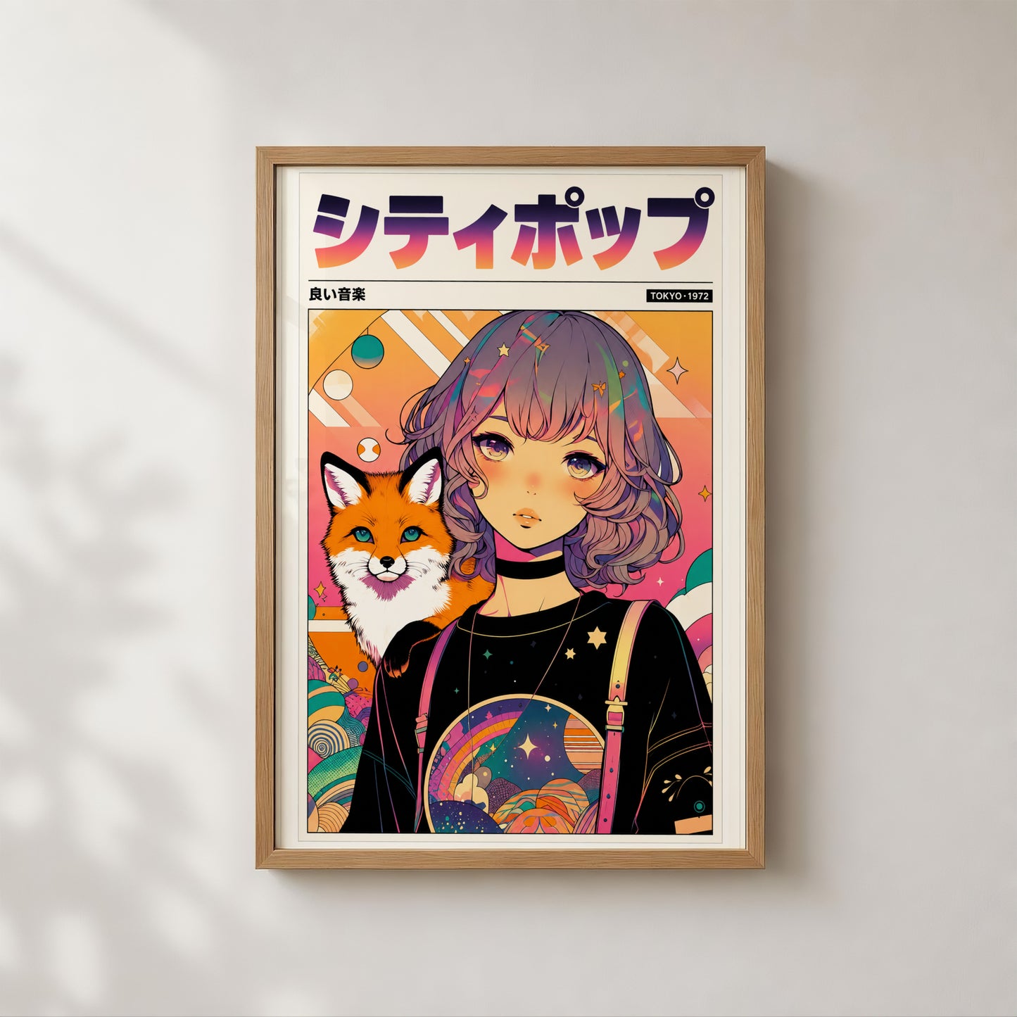 Mystic Fox Maiden Anime Print | Manga Inspired Wall Art