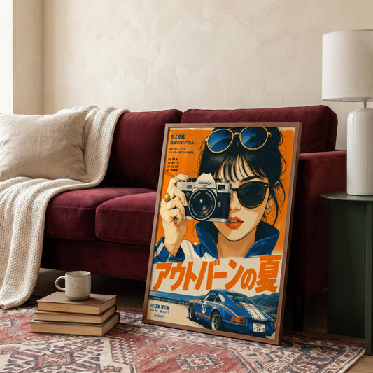 Affiche Appareil Photo Vintage | Photographie Japonaise Rétro | Décoration Murale Pop Art