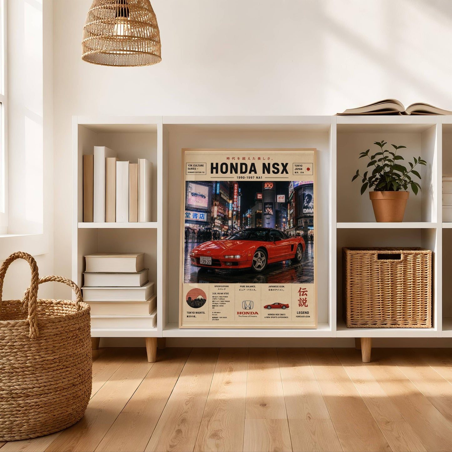 Honda NSX Tokyo Nights Poster – Affiche JDM Vintage Japon Urbain & Supercar Légendaire