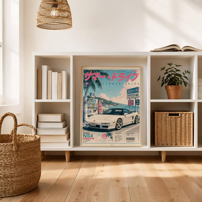 Acura NSX Sakura Drive Poster Vintage – Affiche JDM Japonaise Rétro Y2K