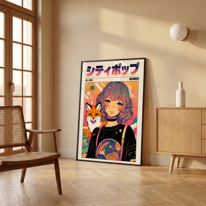 Mystic Fox Maiden Anime Print | Manga Inspired Wall Art