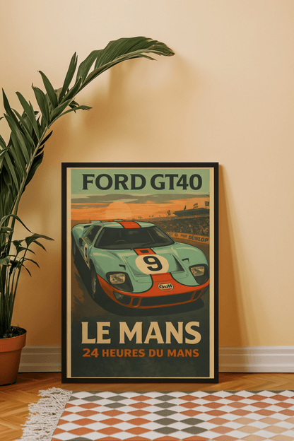 🏆🀣📺 Affiche Automobile Vintage Race Legend - Aura Studio Déco
