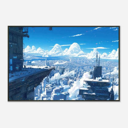 🐉🇯🇵✨ Affiche encadrée métal CLI-FI Anime Concept – Neo City - Aura Studio Déco