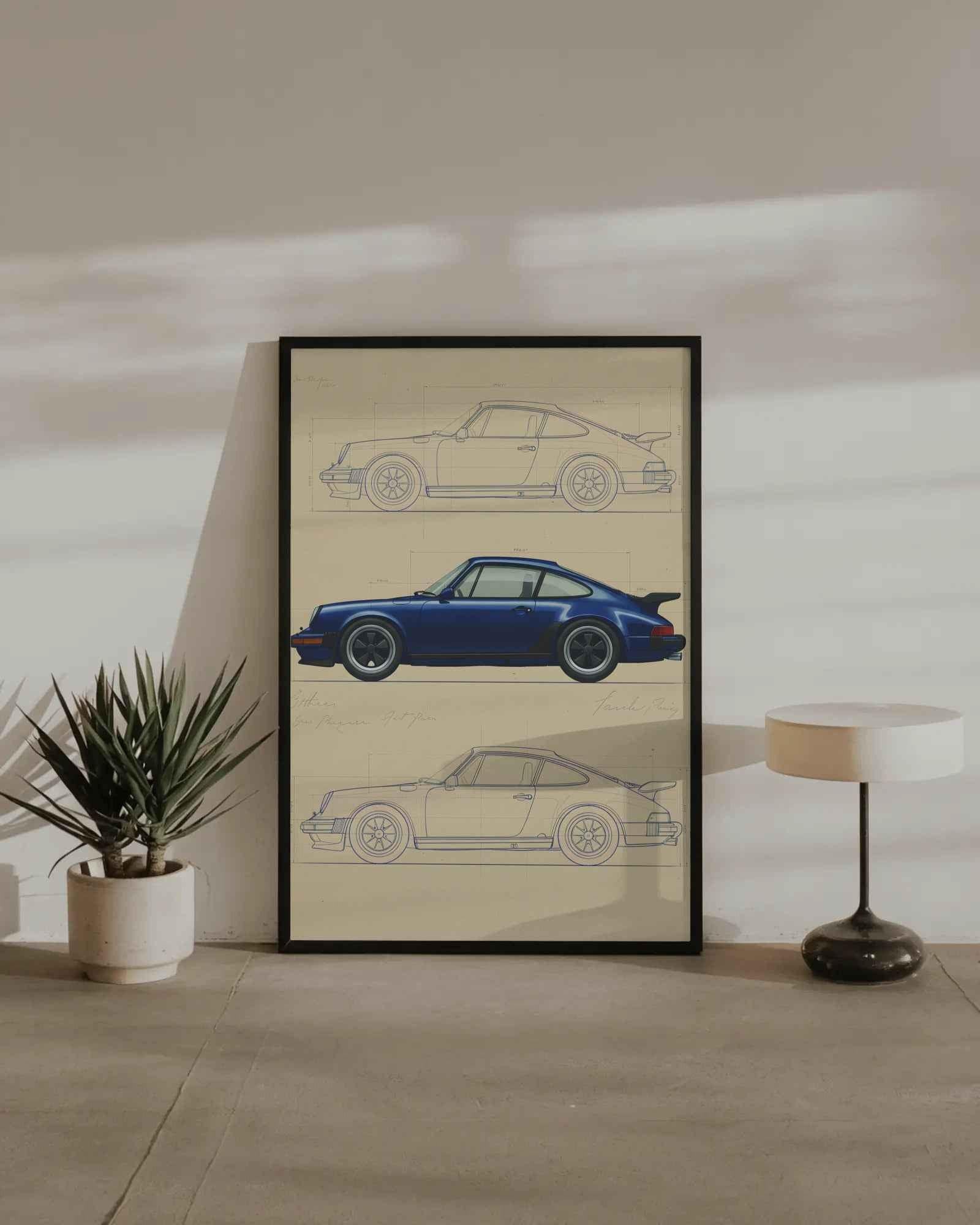 🏆🀣📺 Affiche Automobile Vintage Legend Mockup - Aura Studio Déco