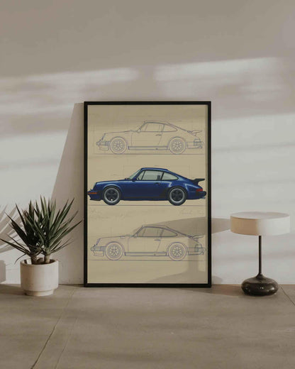 🏆🀣📺 Affiche Automobile Vintage Legend Mockup - Aura Studio Déco