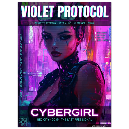 ☣️🧬 Série limitée Art Cyberpunk - Poster Cybergirl v-166 - Aura Studio Déco