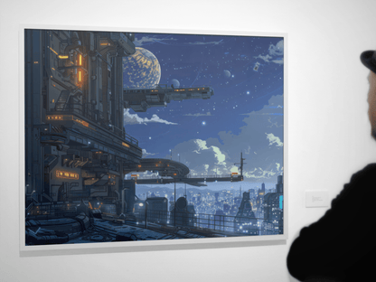 🐉🇯🇵✨ Affiche encadrée métal CLI-FI Anime Concept – Neo World - Aura Studio Déco