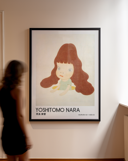 Yoshitomo Nara Red Haired Girl Poster, Japanese Art Print, Contemporary Wall Art, Kawaii Girl Artwork, Minimalist Room Decor