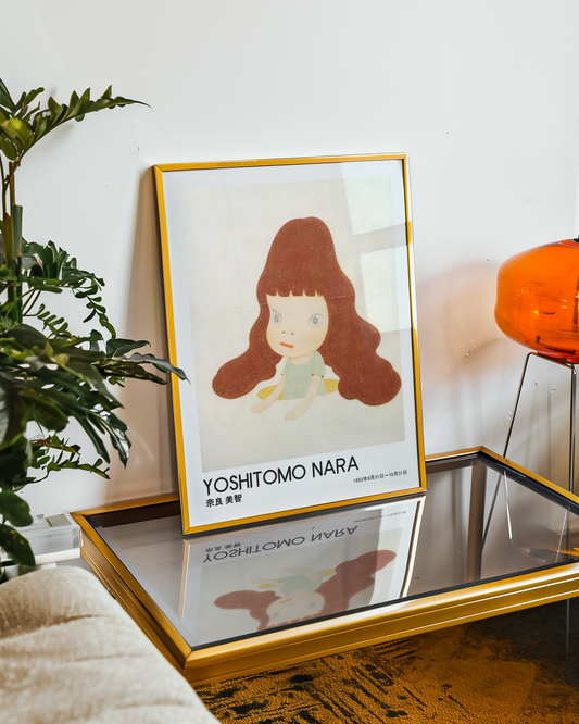 Yoshitomo Nara Red Haired Girl Poster, Japanese Art Print, Contemporary Wall Art, Kawaii Girl Artwork, Minimalist Room Decor