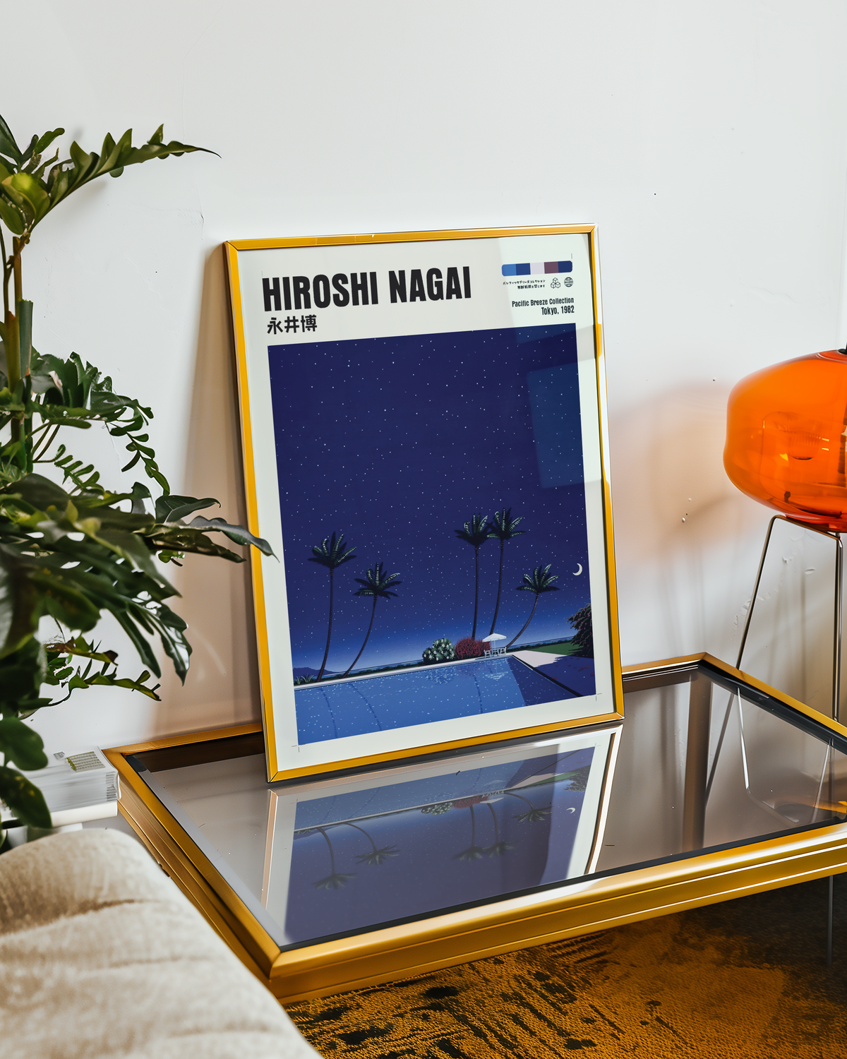 Affiche Hiroshi Nagai | Piscine Tropicale de Nuit & Lune