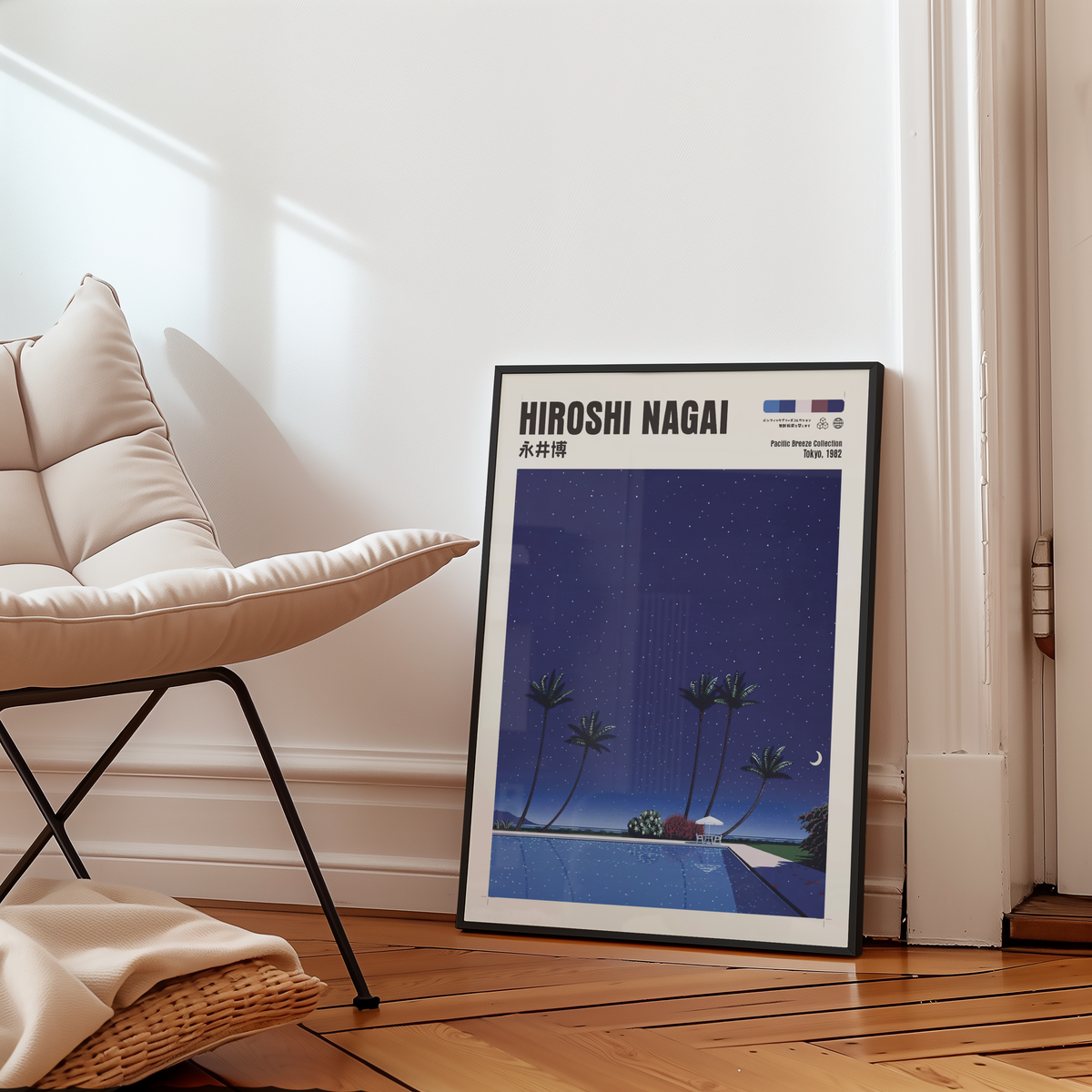 Affiche Hiroshi Nagai | Piscine Tropicale de Nuit & Lune