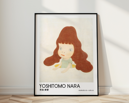Yoshitomo Nara Red Haired Girl Poster, Japanese Art Print, Contemporary Wall Art, Kawaii Girl Artwork, Minimalist Room Decor