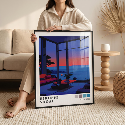 Affiche Japonaise Rétro | Intérieur, Océan & Sunset
