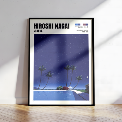 Affiche Hiroshi Nagai | Piscine Tropicale de Nuit & Lune