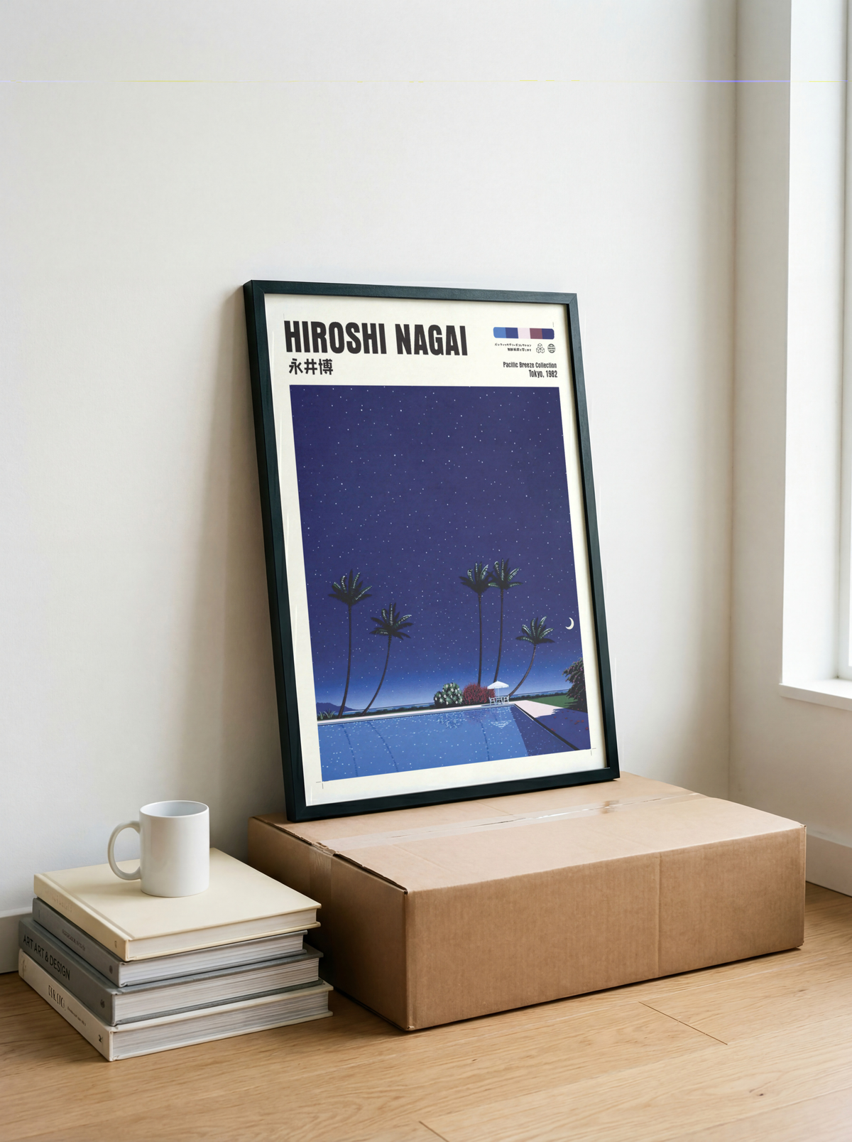 Affiche Hiroshi Nagai | Piscine Tropicale de Nuit & Lune