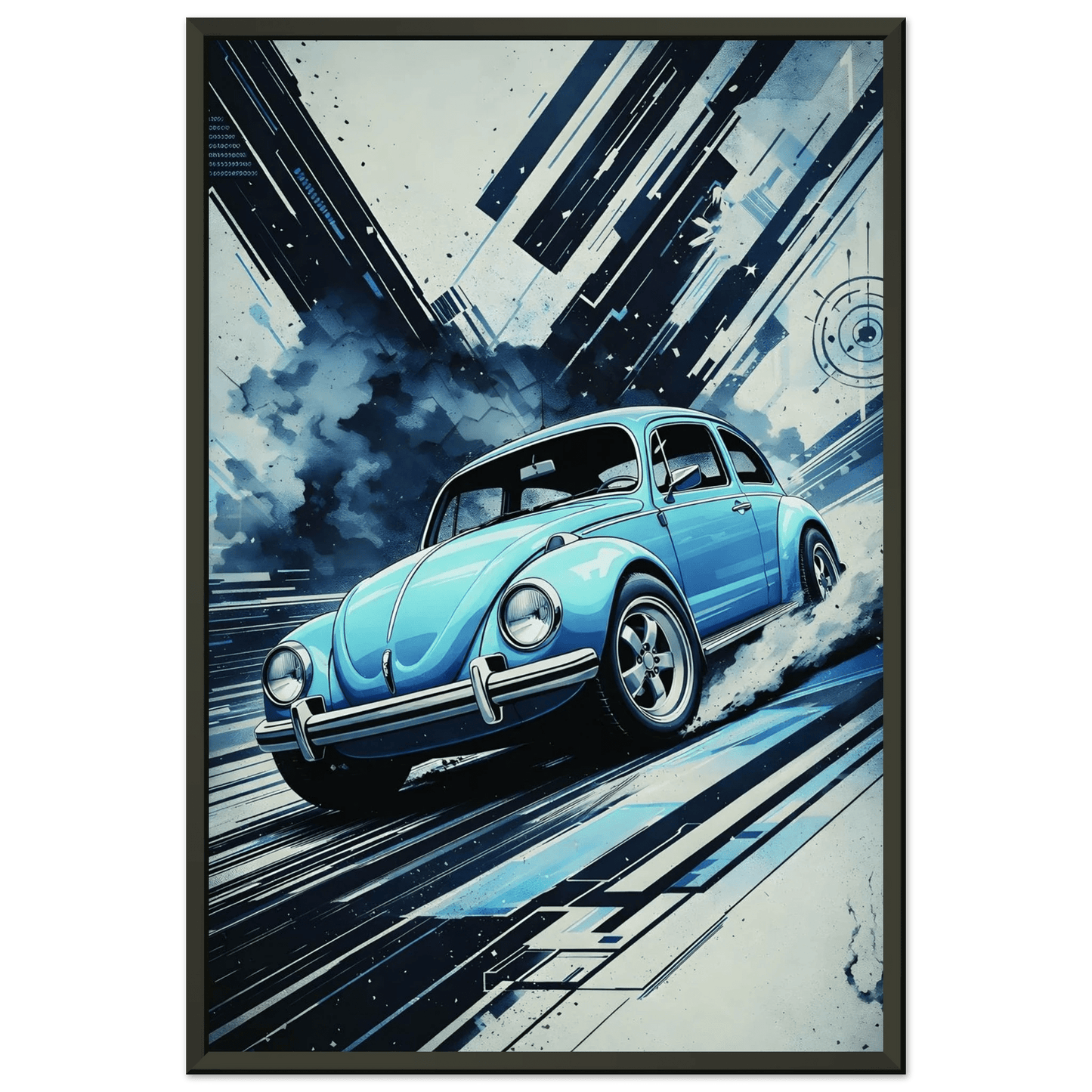 🏎️🏁Affiche Automobile Art' Abstract Encadrée - Aura Studio Déco
