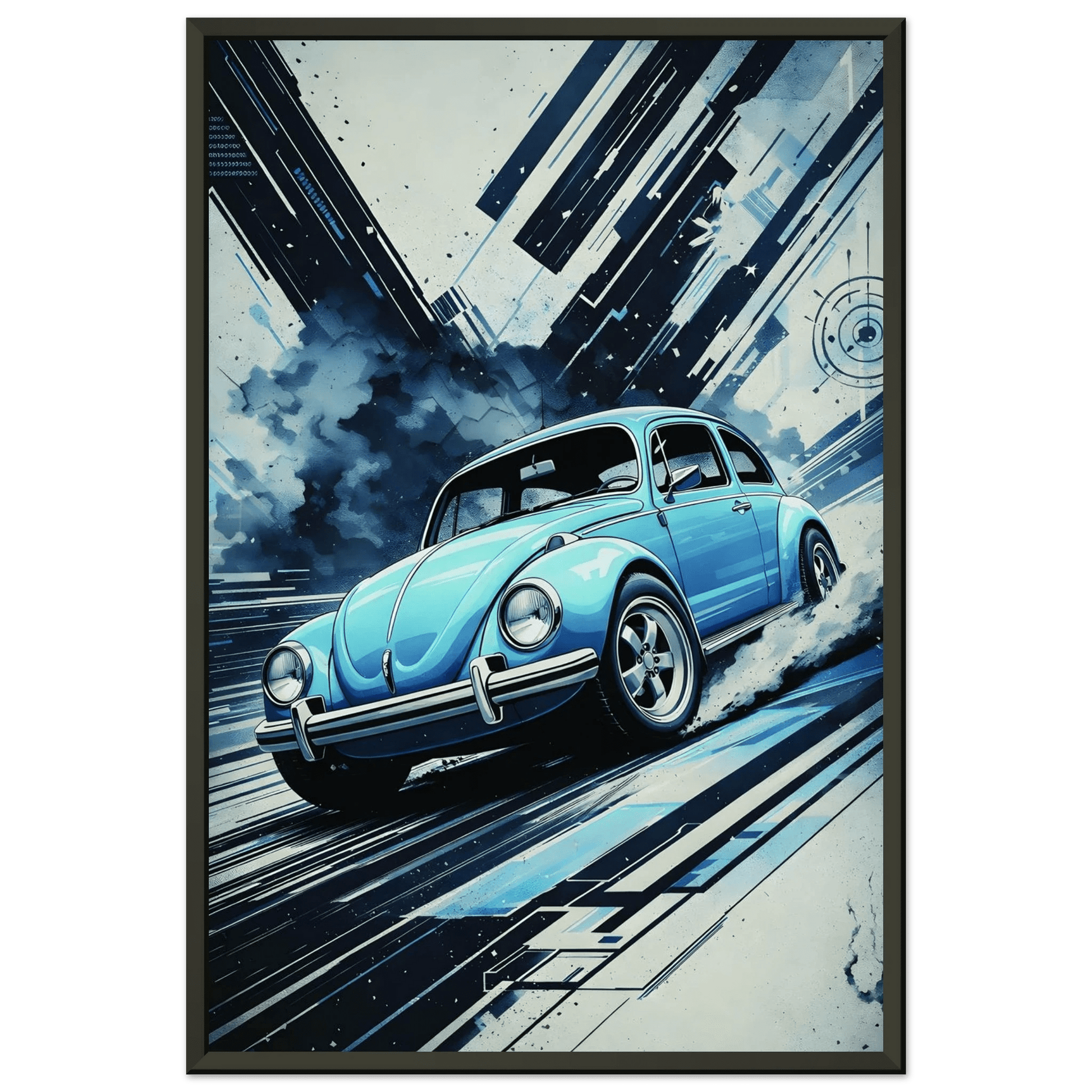 🏎️🏁Affiche Automobile Art' Abstract Encadrée - Aura Studio Déco