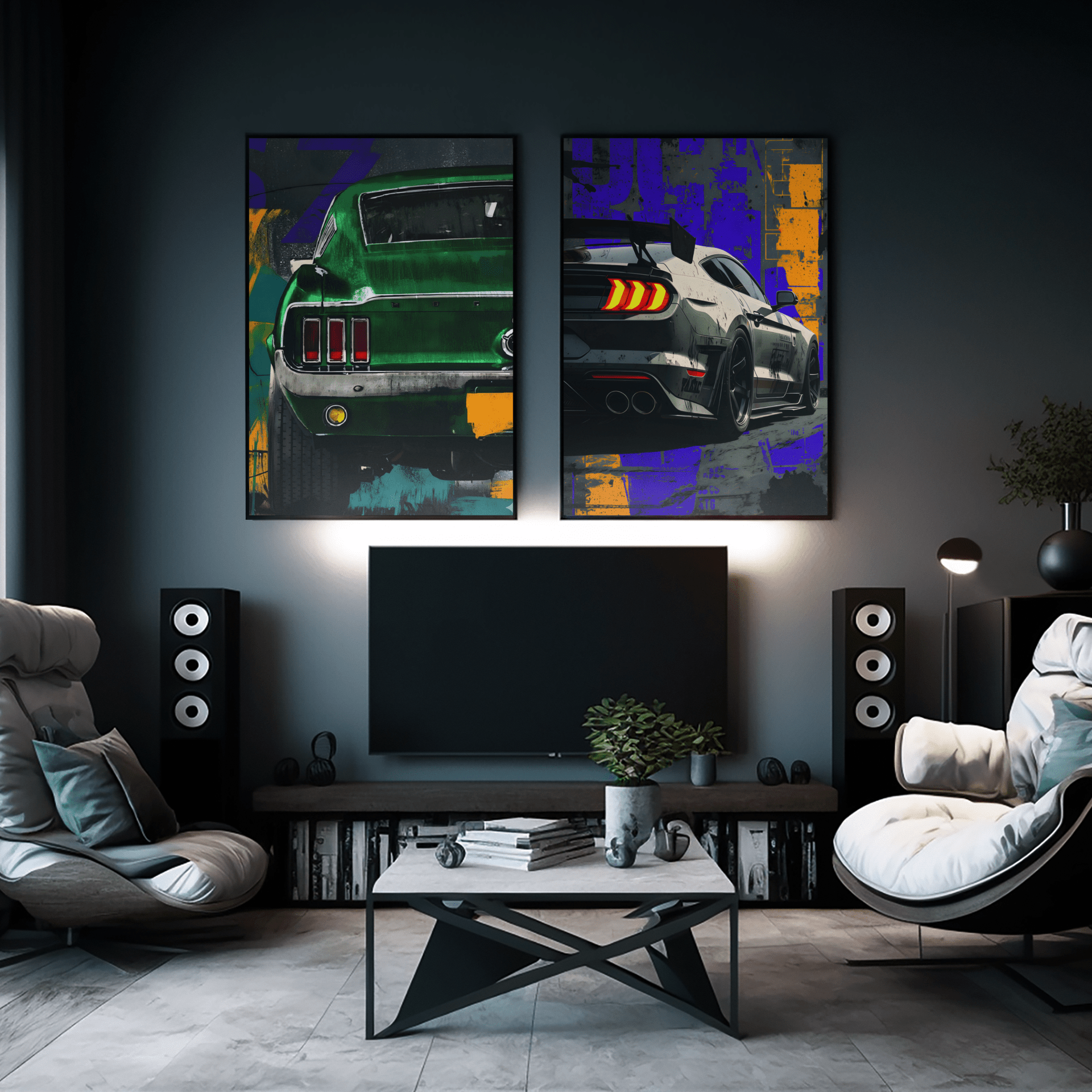 🏎️🏁Affiche Automobile Art' Style1 Encadrée - Aura Studio Déco