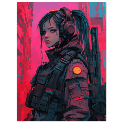 🧬Estampe d 'Art Affiche Cyber Girl Hors-série #3 – Art Mural Cyberpunk - Aura Studio Déco