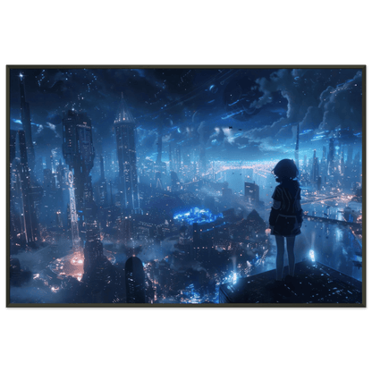 🐉🇯🇵✨ Affiche encadrée métal CLI-FI Anime Concept – Neon City - Aura Studio Déco