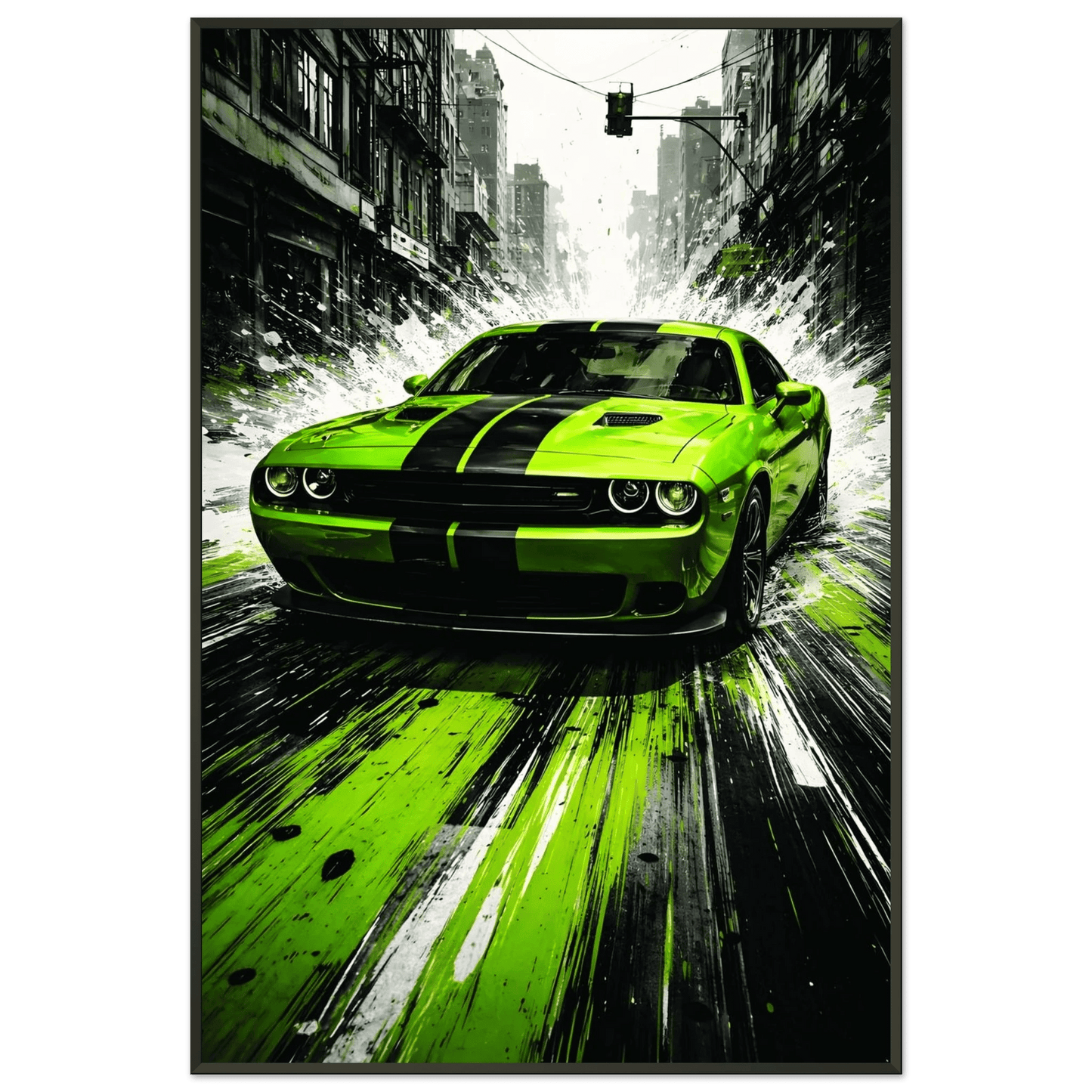 🏎️🏁Affiche Automobile Art' Street Encadrée - Aura Studio Déco