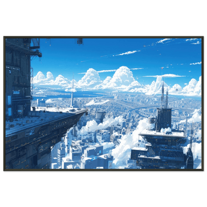 🐉🇯🇵✨ Affiche encadrée métal CLI-FI Anime Concept – Neo City - Aura Studio Déco
