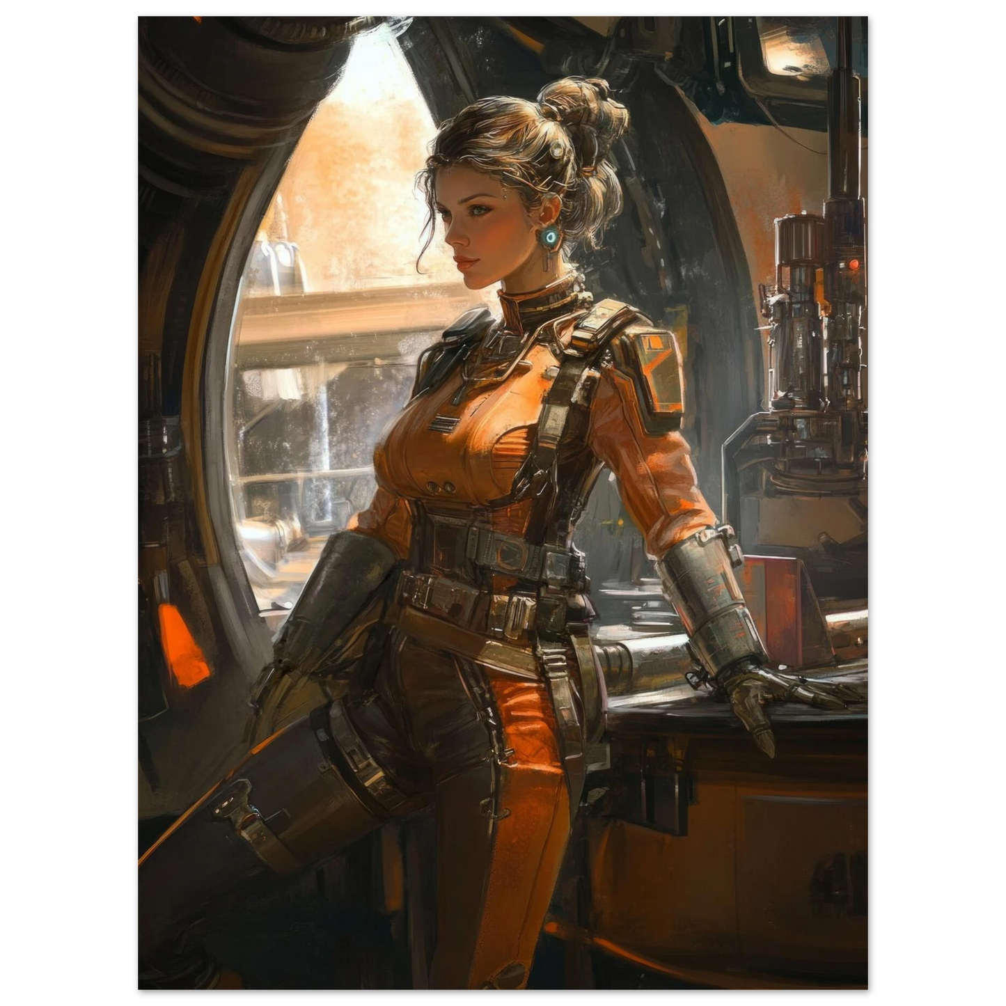 ✨ AFFICHE RETRO FUTUR MECHA WOMENS — Starship Series #98 - Aura Studio Déco