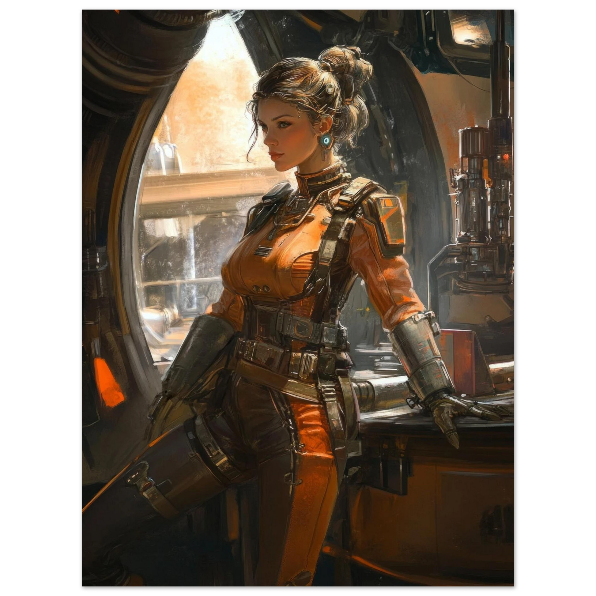 ✨ AFFICHE RETRO FUTUR MECHA WOMENS — Starship Series #98 - Aura Studio Déco
