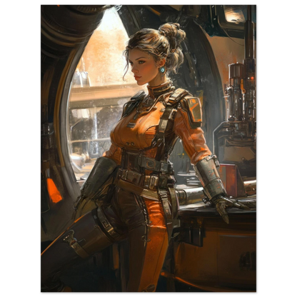 ✨ AFFICHE RETRO FUTUR MECHA WOMENS — Starship Series #98 - Aura Studio Déco