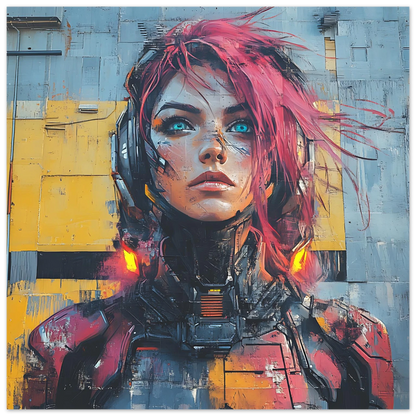 ☢️🧬Affiche Murale Survival Neon Fury Girls #3 - Aura Studio Déco