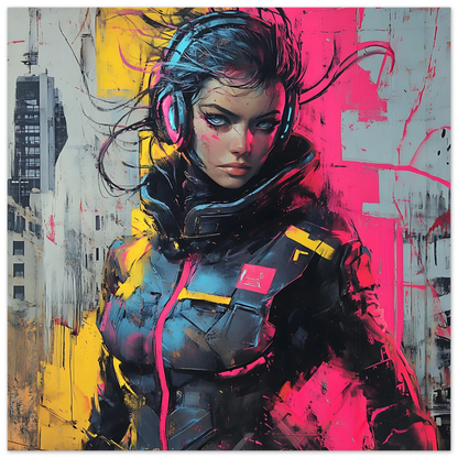 ☢️🧬Affiche Murale Survival Neon Fury Girls #7 - Aura Studio Déco