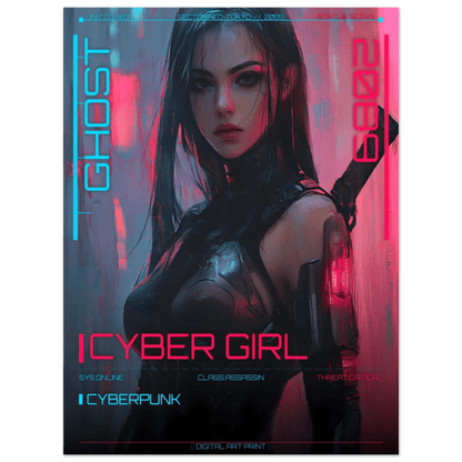 ☣️ Série limitée Art Cyberpunk - Poster Cybergirl Ghost Assassin - Aura Studio Déco