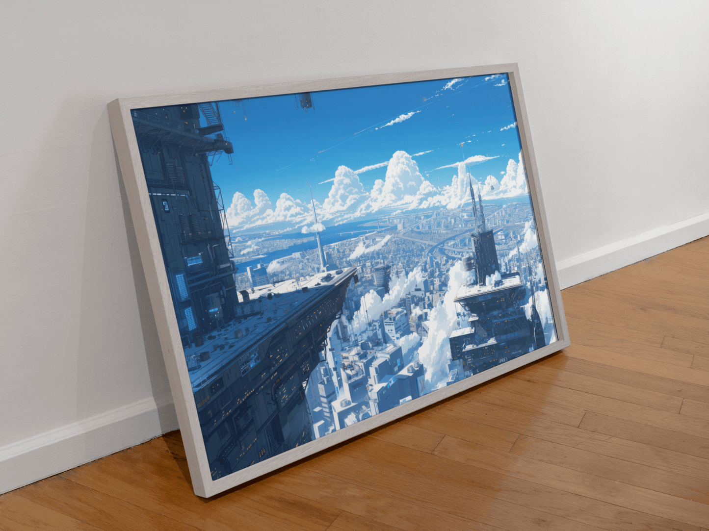 🐉🇯🇵✨ Affiche encadrée métal CLI-FI Anime Concept – Neo City - Aura Studio Déco