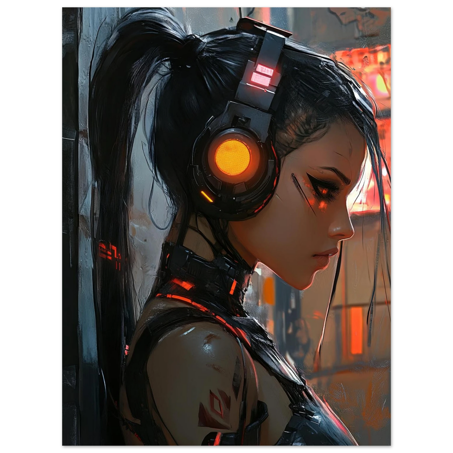 Affiche Murale  CYBERPUNK WAR GIRL  10☢️ - Aura Studio Déco