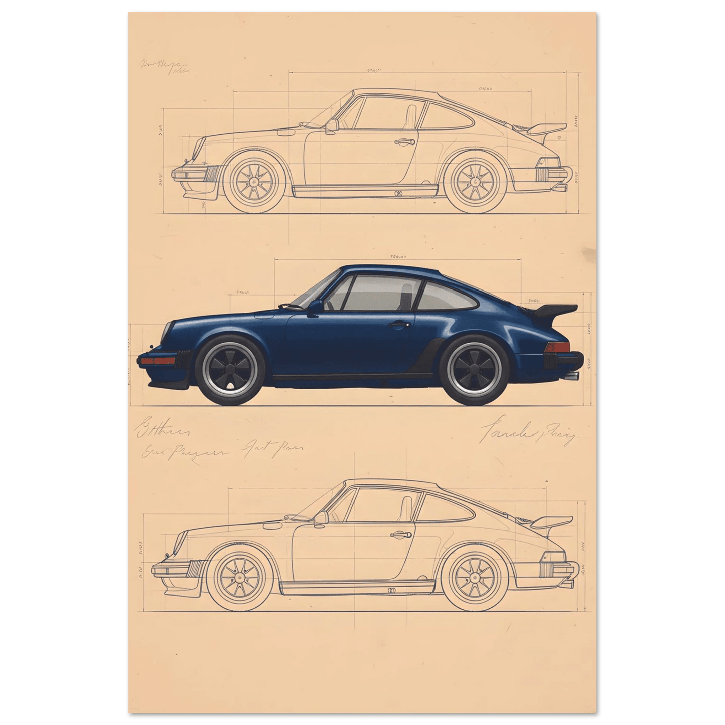 🏆🀣📺 Affiche Automobile Vintage Legend Mockup - Aura Studio Déco
