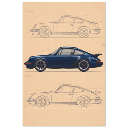 🏆🀣📺 Affiche Automobile Vintage Legend Mockup - Aura Studio Déco