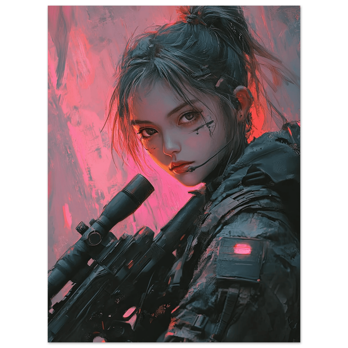 🧬Estampe d 'Art Affiche Cyber Girl Hors-série # 6 – Art Mural Cyberpunk - Aura Studio Déco