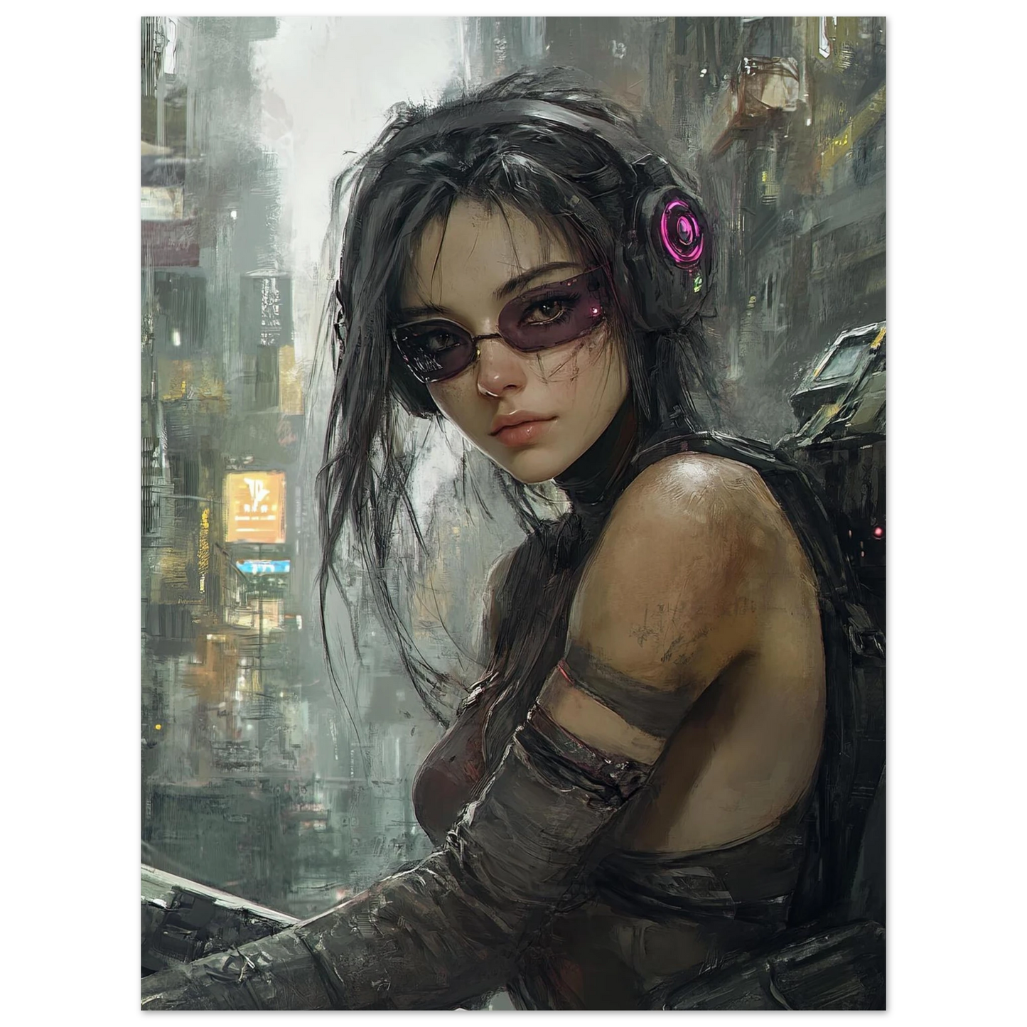 🧬 Impression CYBERPUNK WAR GIRL ULTIMATE SERIE #34 - Aura Studio Déco