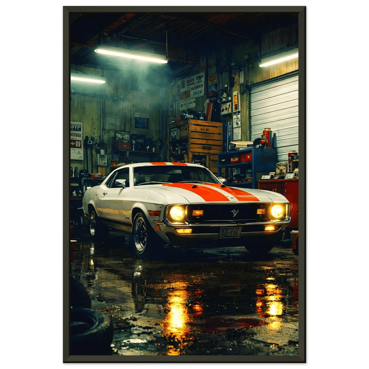 🏎️🏁Affiche Automobile Art' workshop Encadrée - Aura Studio Déco