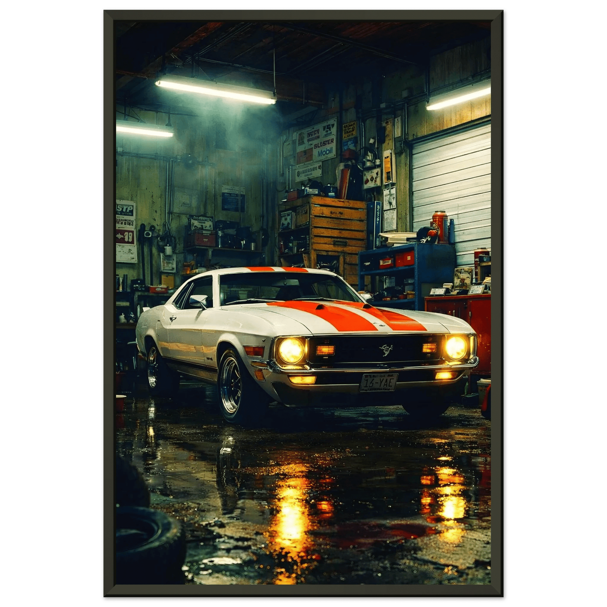 🏎️🏁Affiche Automobile Art' workshop Encadrée - Aura Studio Déco